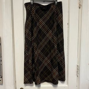 VINTAGE Brown plaid skirt